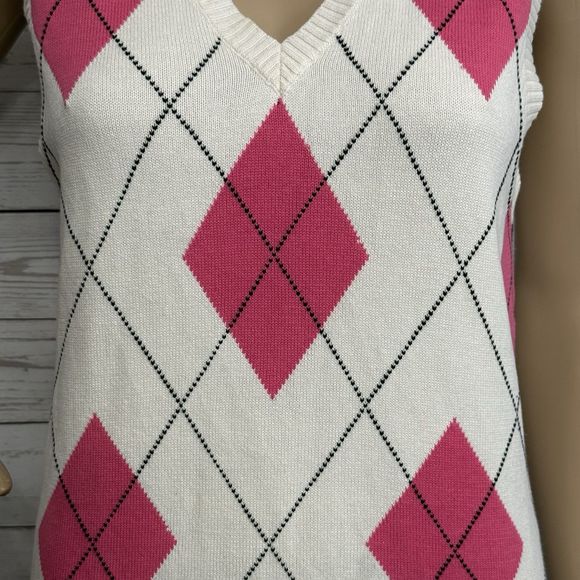IZOD Sweater Vest Argyle Classic 100% Cotton Golf Preppy - Picture 7 of 12